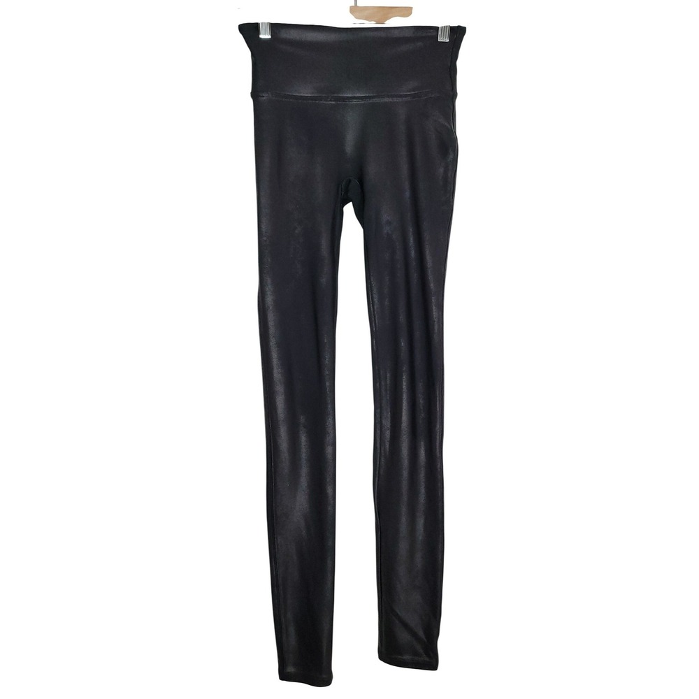 SPANX Faux Leather Leggings Black High Rise S/P Pull‎ On Skinny